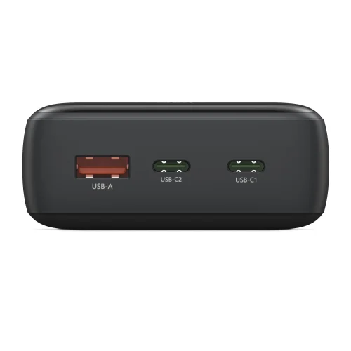 Dwa złącza USB-C i port USB-A w powerbanku Hama
