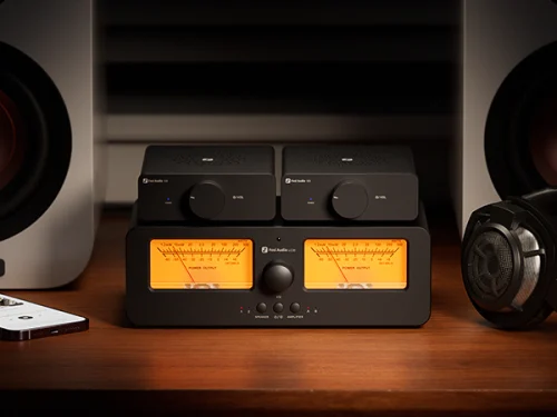 Wzmacniacz Fosi Audio MC351 z analogowymi wskaźnikami VU
