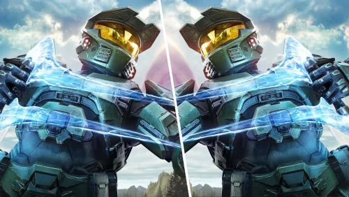 Dwóch Spartan symbolizujących tryb współpracy w Halo Campaign Evolved
