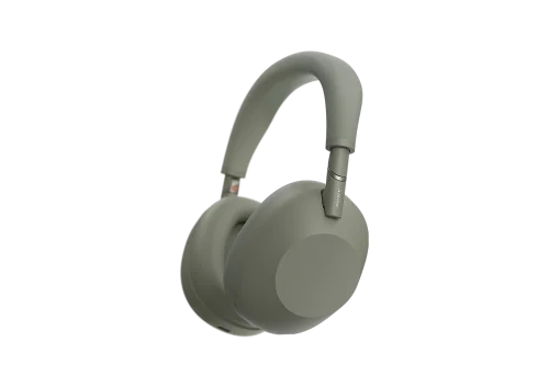 Oliwkowe Sony WH-1000XM6 widziane z boku