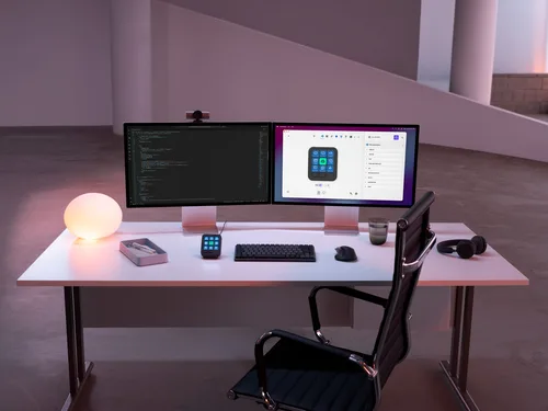 Logitech MX Keypad z dwoma monitorami