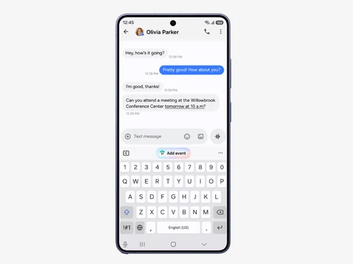 Samsung One UI 9 Now Nudge w One UI 9 sugerujący dodanie wydarzenia podczas rozmowy